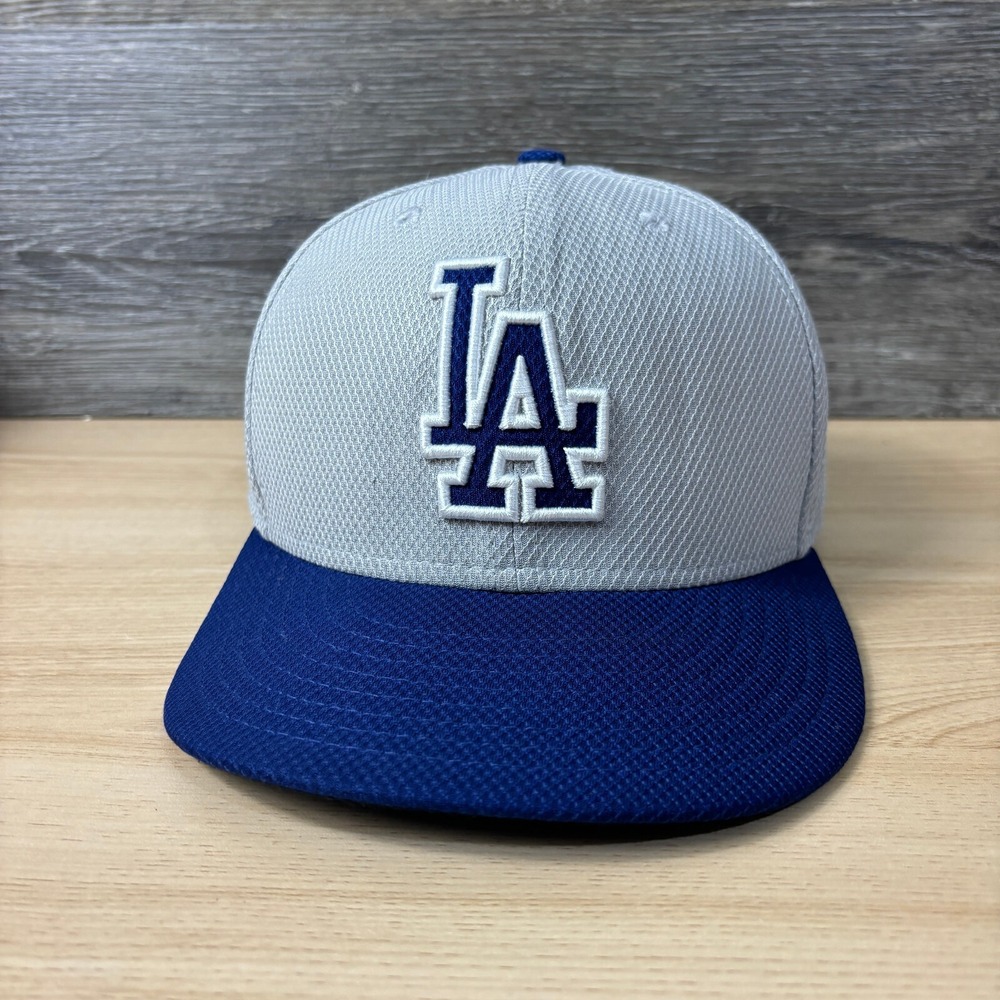 Los Angeles Dodgers Hat Cap‎ Fitted 7 1/4 Gray New Era MLB Baseball